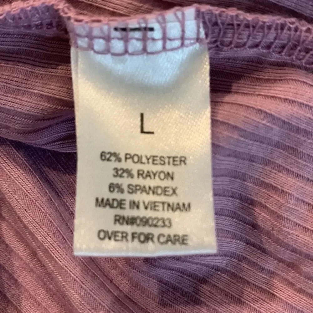 Me‎ too we lilac zip front cropped light sweater with floral flowers size large - Picture 8 of 8